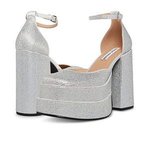 Steve Madden Silver Platform Heels
